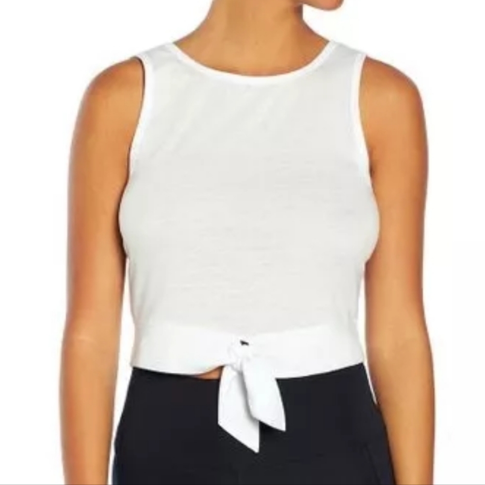 NEW Wildfox Top Darla Tie Front Crop Top Shirt Green Sleeveless Size Medium - Picture 8 of 8